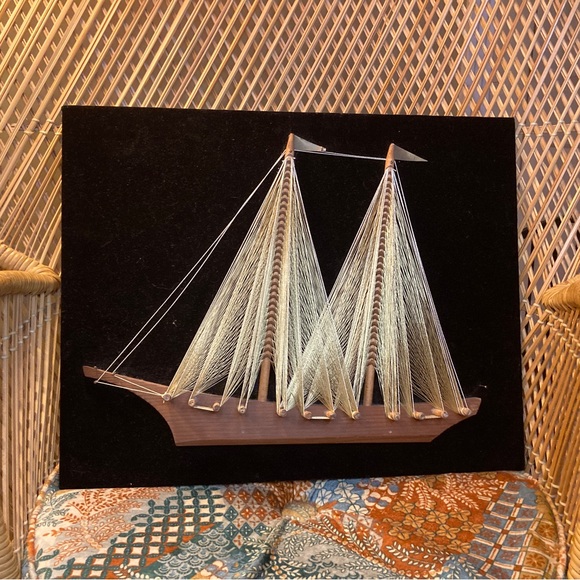 Vintage Mid Century Nautical Theme String Art - Picture 3 of 4